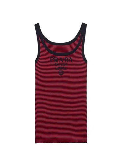Prada Women's Silk Tank Top In Blue