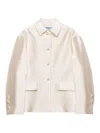 Prada Silk-wool Single-breasted Evening Jacket In White