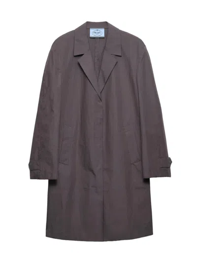 PRADA WOMEN'S SINGLE-BREASTED DOUBLE POPLIN COAT