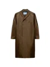 Prada Silk Open Overcoat In Brown