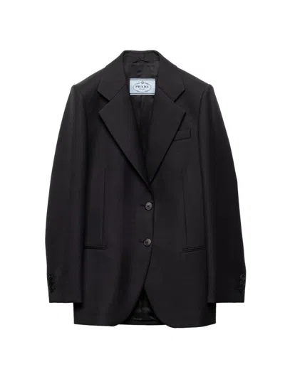 PRADA WOMEN'S SINGLE-BREASTED GABARDINE JACKET