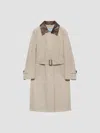 Prada Single-breasted Old Poplin Coat In Neutral