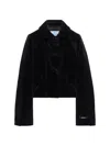 Prada Flap-pocket Detachable-collar Jacket In Black