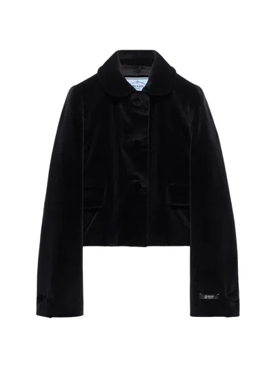 PRADA WOMEN'S SINGLE-BREASTED VELVET JACKET