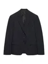 Prada Single-breasted Wool Jacket In Blue