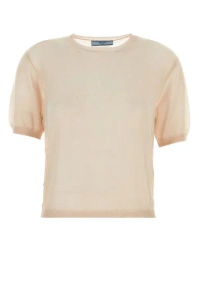 Prada Skin Pink Cashmere Sweater In Neutral
