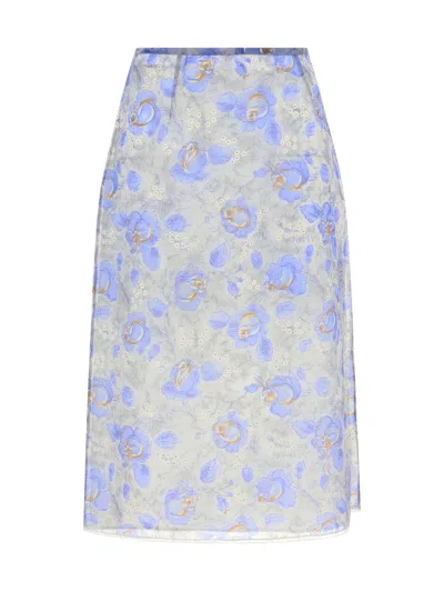 Prada Women Skirt In Blue