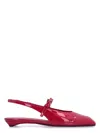 Prada Patent Leather Slingback Flats In Red