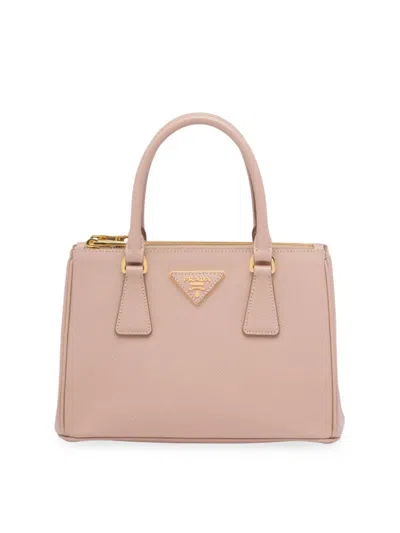 Prada Small  Galleria Saffiano Leather Bag In Beige Pink