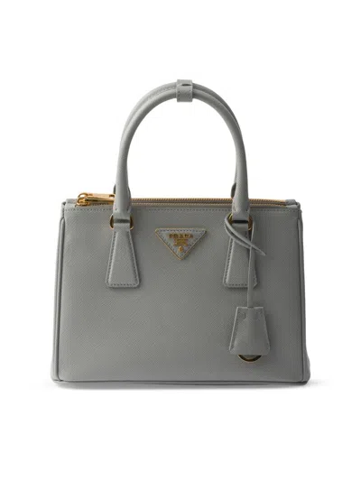 Prada Women's Small Galleria Saffiano Leather Top Handle Bag In Gray