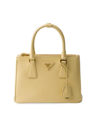 Prada Galleria Small Saffiano Leather Bag In Yellow