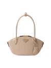 Prada Women's Small Leather Handbag In Beige Khaki