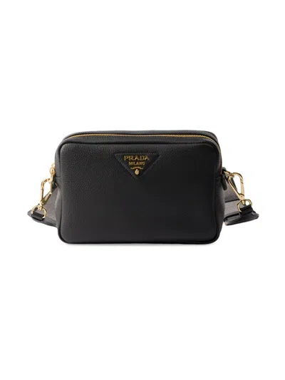 Prada Small Leather Shoulder Bag In Black