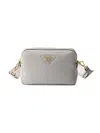 Prada Women's Small Leather Shoulder Bag In Gray