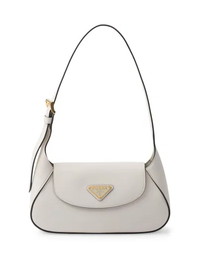 Prada Small Leather Shoulder Bag In White
