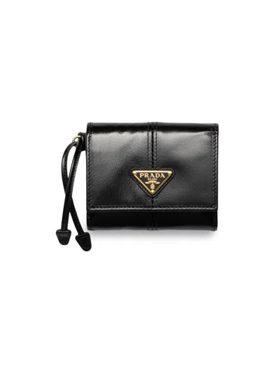 Prada Women's Small Leather Wallet In Black