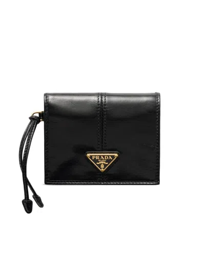 Prada Women's Small Leather Wallet In Black