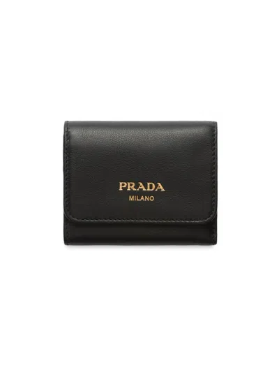 Prada Women's Small Leather Wallet In Black