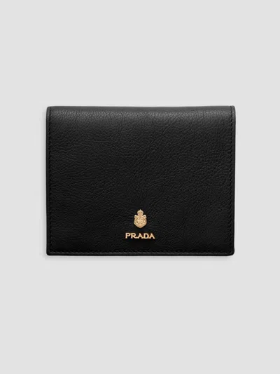 Prada Women's Small Leather Wallet In Black
