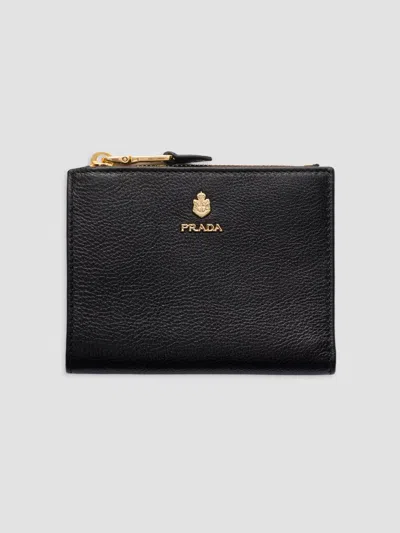 Prada Women's Small Leather Wallet In Black