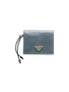 Prada Women's Small Leather Wallet In Blue