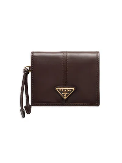 Prada Women's Small Leather Wallet In Brown