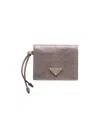 Prada Women's Small Leather Wallet In Gray