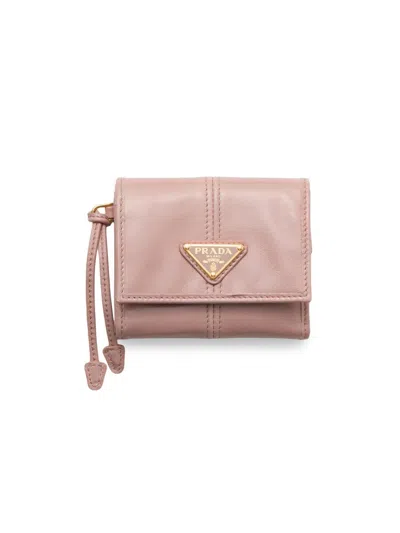 Prada Women's Small Leather Wallet In Pink