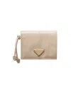 Prada Women's Small Leather Wallet In Sand