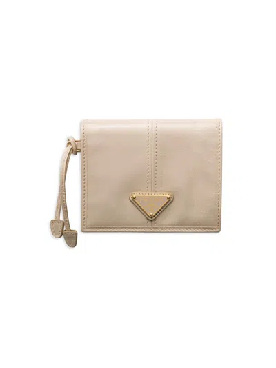 Prada Women's Small Leather Wallet In Sand