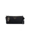 Prada Small Re-nylon And Leather Shoulder Bag With Padlock In Black