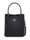 Prada Women's Small Saffiano Leather Panier Top Handle Bag In Black Black