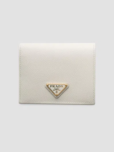 Prada Women's Small Saffiano Leather Wallet In Beige Khaki
