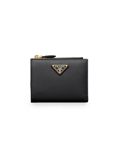 Prada Women's Small Saffiano Leather Wallet In Black
