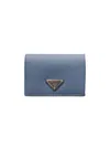 Prada Women's Small Saffiano Leather Wallet In Blue