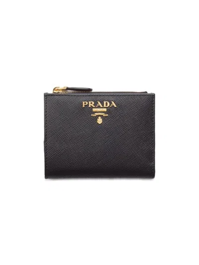 Prada Women's Small Saffiano Leather Wallet In Brown