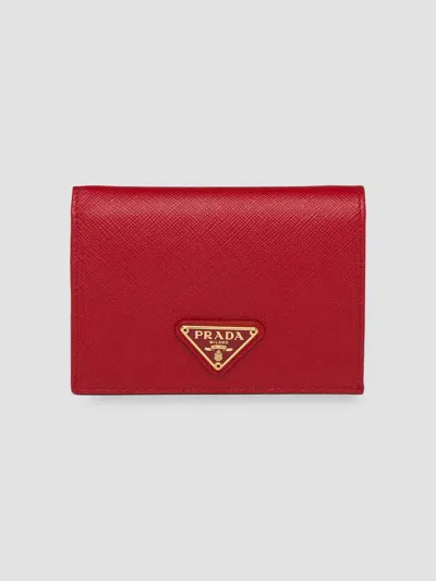 Prada Women's Small Saffiano Leather Wallet In Medium Beige