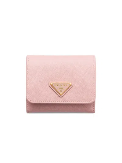 Prada Women's Small Saffiano Leather Wallet In Pink