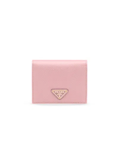 Prada Women's Small Saffiano Leather Wallet In Pink