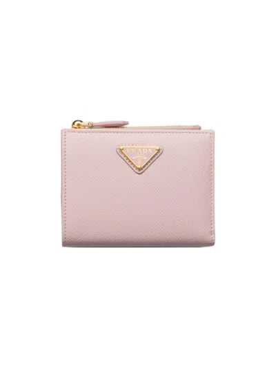 Prada Women's Small Saffiano Leather Wallet In Pink