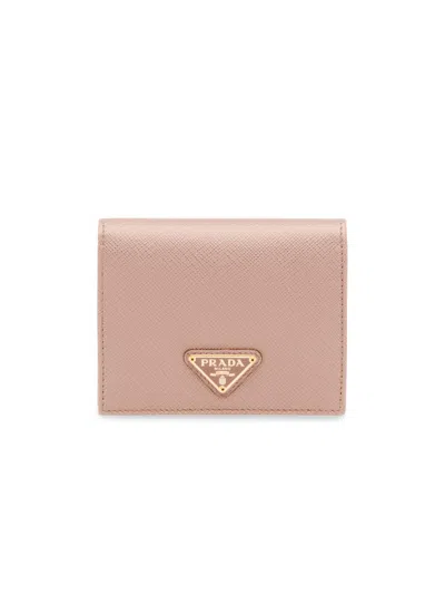 Prada Women's Small Saffiano Leather Wallet In Pink