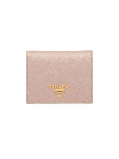 Prada Women's Small Saffiano Leather Wallet In Pink