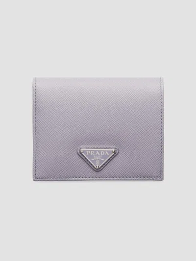 Prada Women's Small Saffiano Leather Wallet In Purple