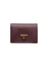 Prada Women's Small Saffiano Leather Wallet In Red