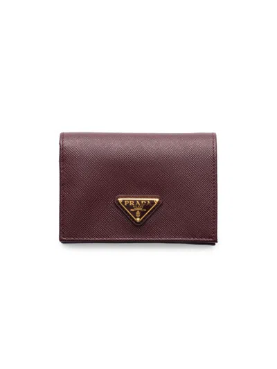 Prada Women's Small Saffiano Leather Wallet In Red