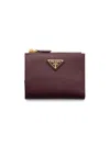 Prada Women's Small Saffiano Leather Wallet In Red