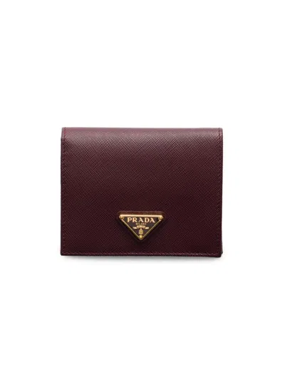 Prada Women's Small Saffiano Leather Wallet In Red