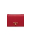 Prada Women's Small Saffiano Leather Wallet In Red