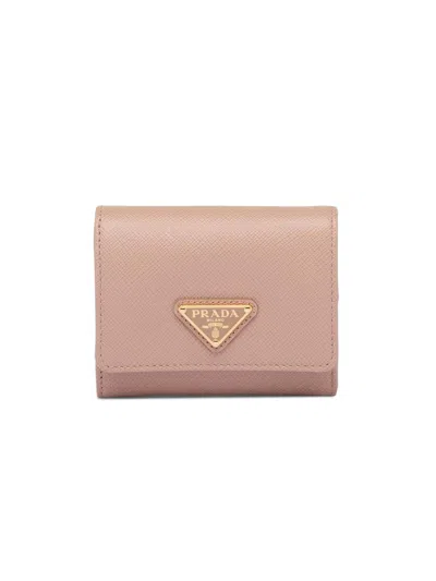 Prada Women's Small Saffiano Leather Wallet In Sand