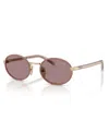 Prada Womens Brown Pr B56s Round-frame Metal Sunglasses In Pecan